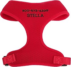 Frisco Small & Medium Breed Soft Mesh Personalized Back Clip Dog Harness, 18.5 to 24-in chest, Red