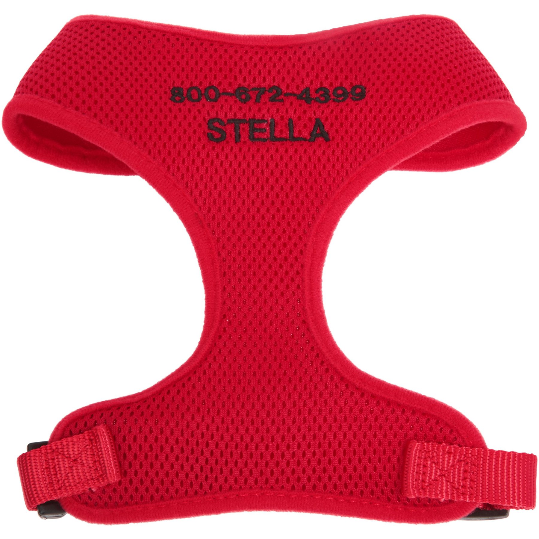 Frisco Small & Medium Breed Soft Mesh Personalized Back Clip Dog Harness, 18.5 to 24-in chest, Red