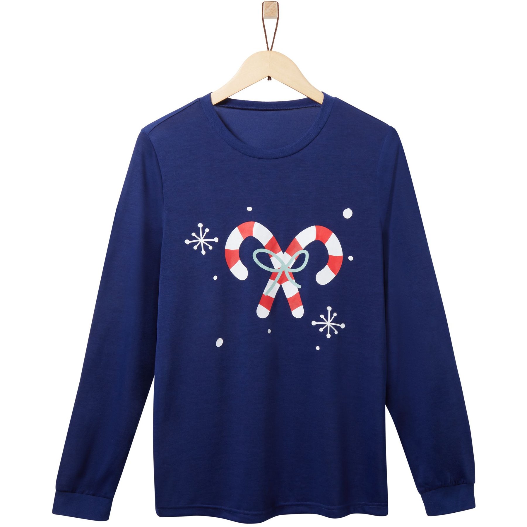 Frisco Snowy Nights Unisex Adult Pajama Jersey Top, Large