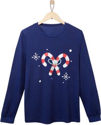 Frisco Snowy Nights Unisex Adult Pajama Jersey Top, Small