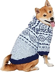 Frisco Snuggle Up Knit Dog & Cat Hoodie, Blue, Medium