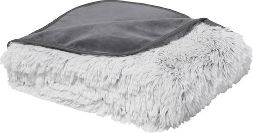 Show full view: Frisco Sofa Bed with Removable Cover, Large, Gray + Eyelash Cat & Dog Blanket, Silver slide 7 of 10