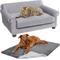 Show in main carousel: Frisco Sofa Bed with Removable Cover, Medium, Gray + Eyelash Cat & Dog Blanket, Silver slide 1 of 10