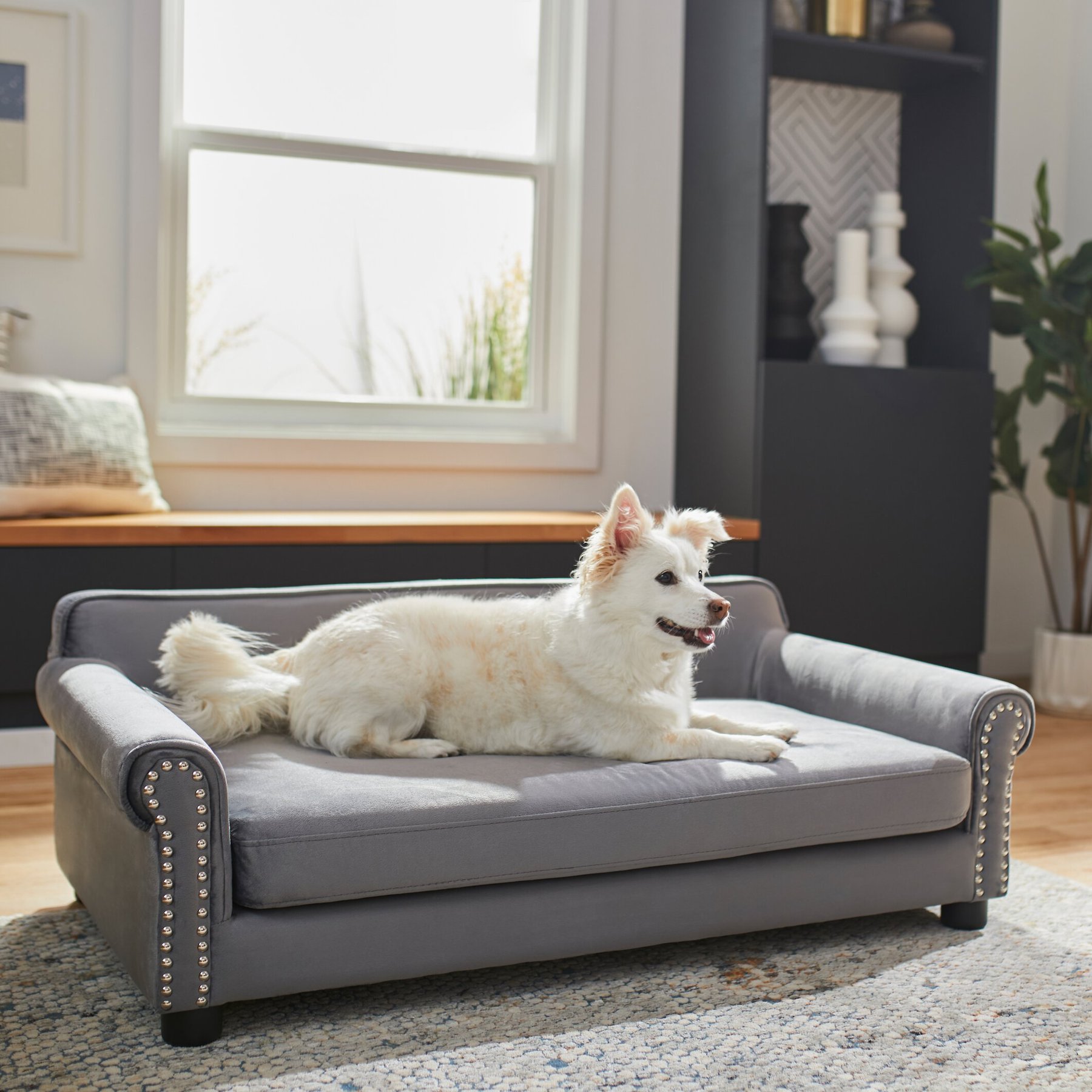 Dog Sofa Bed Grey Dog Bed Large Small Sofa PawHut Dog Sofa, Pet