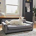Frisco Sofa Pet Bed with Removable Cover, Gray, Large