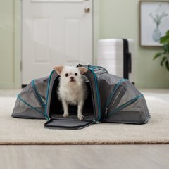 Frisco Soft Double Sided Expandable Airline Compliant Dog & Cat Carrier, Gray, Medium