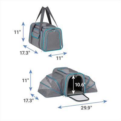 Show full view: Frisco Soft Double Sided Expandable Airline Compliant Dog & Cat Carrier, Gray, Medium slide 2 of 8