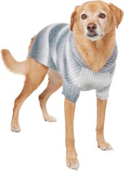 Frisco Soft Multi Stripe Ombre Dog & Cat Hooded Sweater, Gray, X-Large