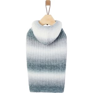 Frisco Soft Multi Stripe Ombre Dog & Cat Hooded Sweater, Gray, X-Large