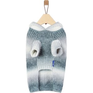 Frisco Soft Multi Stripe Ombre Dog & Cat Hooded Sweater, Gray, X-Large