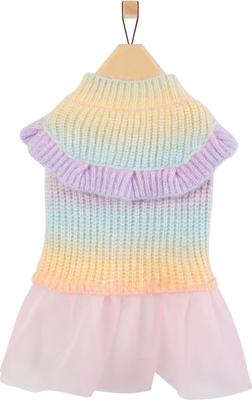 Show full view: Frisco Soft Multi Stripe Ombre Dog & Cat Sweater Dress, Medium slide 4 of 9