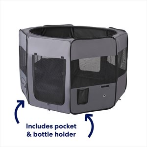 Frisco Soft-Sided Dog, Cat & Small Pet Exercise Playpen, 36-in L x 36-in W x 24-in H