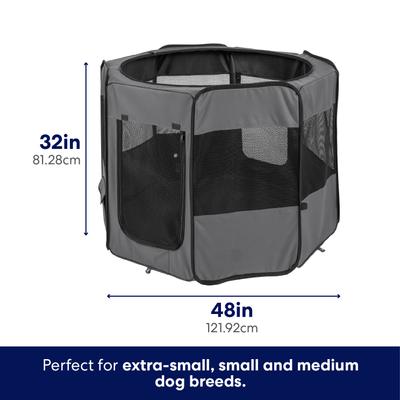 Show full view: Frisco Soft-Sided Dog, Cat & Small Pet Exercise Playpen, 48-in L x 48-in W x 32-in H slide 3 of 10