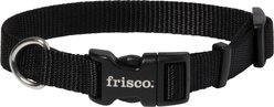 Frisco Solid Nylon Dog Collar, Black, S: 10 to 14-in neck, 5/8-in W