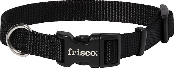 FRISCO Solid Nylon Dog Collar, Black, S: 10 to 14-in neck, 5