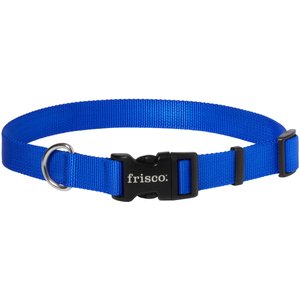 Frisco Solid Nylon Dog Collar, Blue, Large: 18 to 26-in neck, 1-in wide