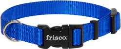 Frisco Solid Nylon Dog Collar, Blue, S: 10 to 14-in neck, 5/8-in W