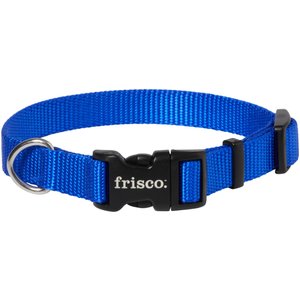 Frisco Solid Nylon Dog Collar, Blue, S: 10 to 14-in neck, 5/8-in W