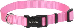 Frisco Solid Nylon Dog Collar, Pink, Med: 14 to 20-in neck, 3/4-in W