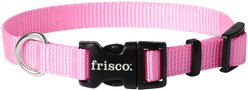 Frisco Solid Nylon Dog Collar, Pink, S: 10 to 14-in neck, 5/8-in W