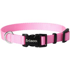 Frisco Solid Nylon Dog Collar, Pink, S: 10 to 14-in neck, 5/8-in W