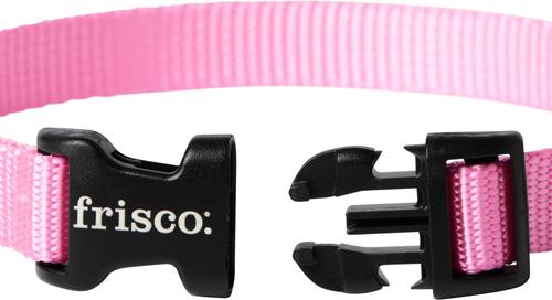Show full view: Frisco Solid Nylon Dog Collar, Pink, S: 10 to 14-in neck, 5/8-in W slide 4 of 10