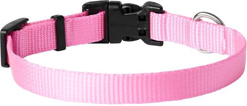 Show full view: Frisco Solid Nylon Dog Collar, Pink, S: 10 to 14-in neck, 5/8-in W slide 3 of 10