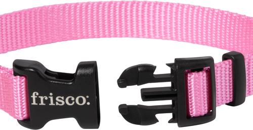 Show full view: Frisco Solid Nylon Dog Collar, Pink, XS: 8 to 12-in neck, 5/8-in W slide 3 of 9