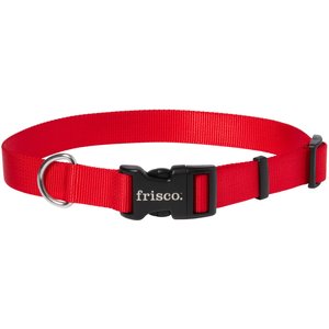 Frisco Solid Nylon Dog Collar, Red, Large: 18 to 26-in neck, 1-in wide