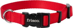 Frisco Solid Nylon Dog Collar, Red, S: 10 to 14-in neck, 5/8-in W