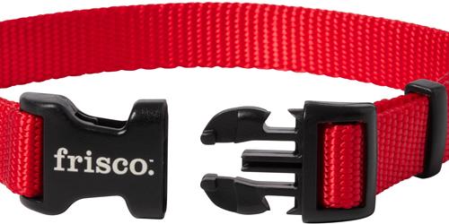 Show full view: Frisco Solid Nylon Dog Collar, Red, S: 10 to 14-in neck, 5/8-in W slide 3 of 9