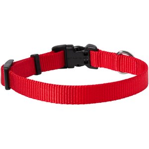 Frisco Solid Nylon Dog Collar, Red, S: 10 to 14-in neck, 5/8-in W