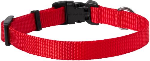 Show full view: Frisco Solid Nylon Dog Collar, Red, S: 10 to 14-in neck, 5/8-in W slide 2 of 9