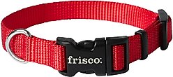 Frisco Solid Nylon Dog Collar, Red, XS: 8 to 12-in neck, 5/8-in W