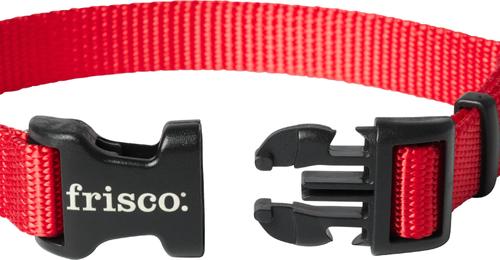 Show full view: Frisco Solid Nylon Dog Collar, Red, XS: 8 to 12-in neck, 5/8-in W slide 3 of 9