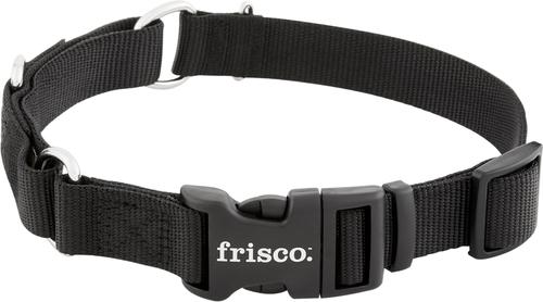 Show full view: Frisco Solid Nylon Martingale Dog Collar with Buckle, Black, Medium: 17 to 20-in neck, 1-in wide slide 4 of 9