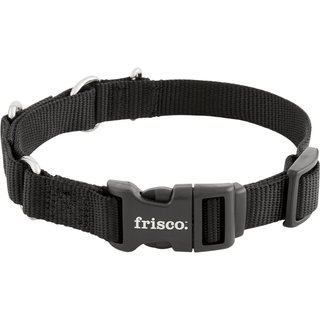 Frisco Solid Nylon Martingale Dog Collar with Buckle, Black, S: 14 to 17-in neck, 3/4-in W slide 4 of 7