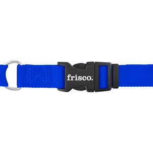 Frisco Solid Nylon Martingale Dog Collar with Buckle, Blue, Medium: 17 to 20-in neck, 1-in wide