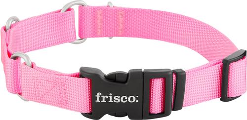 Show full view: Frisco Solid Nylon Martingale Dog Collar with Buckle, Pink, Medium: 17 to 20-in neck, 1-in wide slide 5 of 10