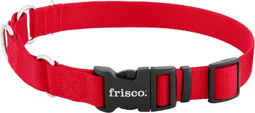 Show full view: Frisco Solid Nylon Martingale Dog Collar with Buckle, Red, Large: 20 to 25-in neck, 1-in wide slide 4 of 9