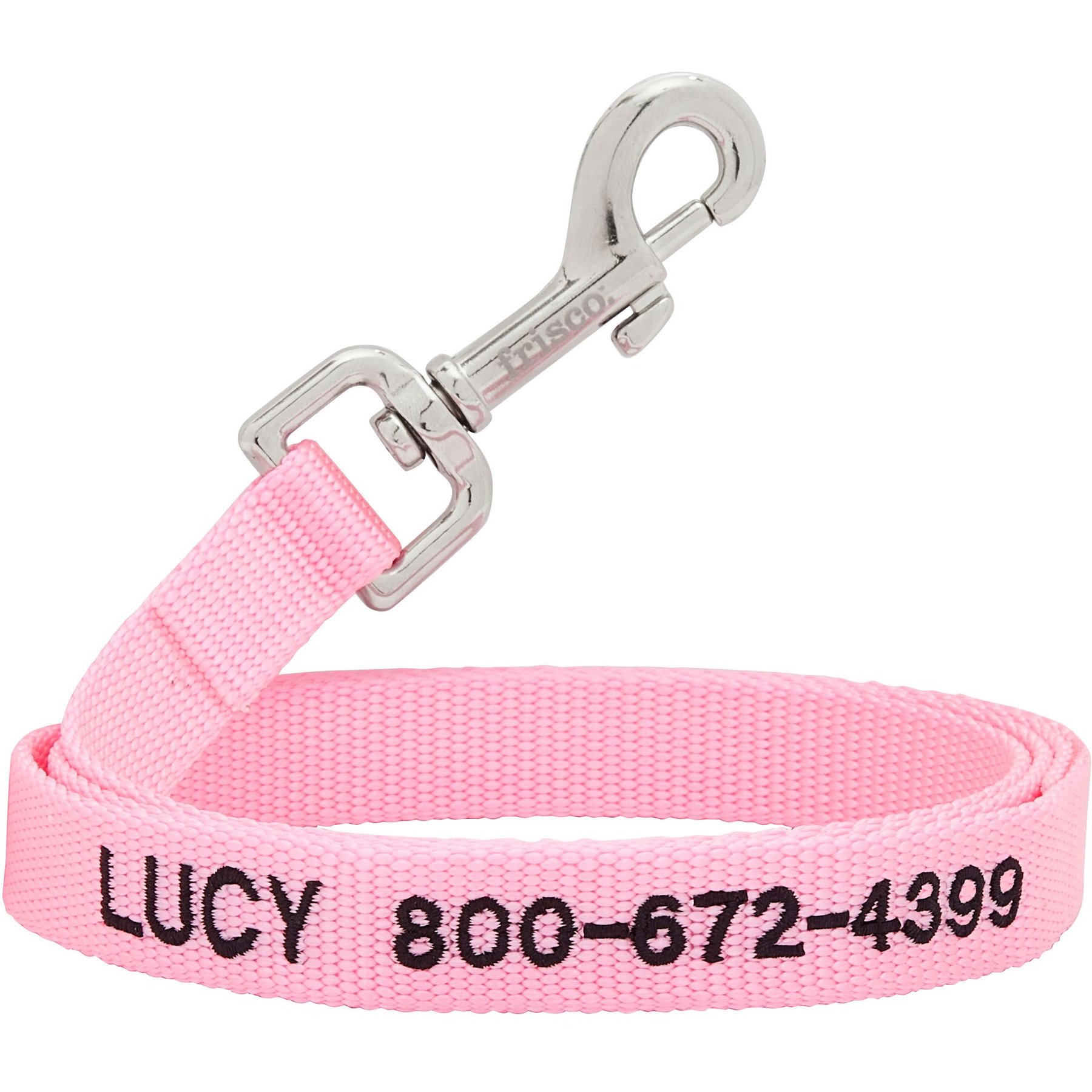 Frisco Solid Nylon Personalized Dog Leash, Pink, Small: 6-ft long, 5/8-in wide
