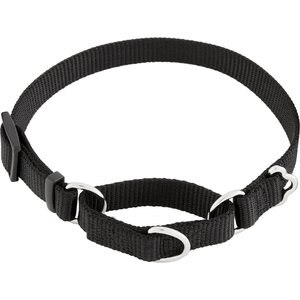Frisco Solid Nylon Slip-On Martingale Dog Collar, Black, XS: 10 to 14-in neck, 5/8-in W