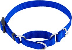 Frisco Solid Nylon Slip-On Martingale Dog Collar, Blue, S: 13 to 18-in neck, 3/4-in W
