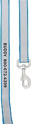 Frisco Solid Polyester Personalized Reflective Dog Leash, Blue, Large: 6-ft long, 1-in wide slide 2 of 4