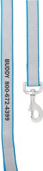 Frisco Solid Polyester Personalized Reflective Dog Leash, Blue, Small: 6-ft long, 5/8-in wide slide 2 of 4