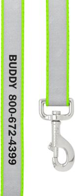 Show full view: Frisco Solid Polyester Personalized Reflective Dog Leash, Lime, Large: 6-ft long, 1-in wide slide 3 of 6