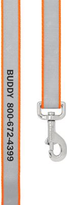 Show full view: Frisco Solid Polyester Personalized Reflective Dog Leash, Orange, Large: 6-ft long, 1-in wide slide 3 of 6