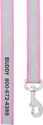 Show full view: Frisco Solid Polyester Personalized Reflective Dog Leash, Pink, Small: 6-ft long, 5/8-in wide slide 2 of 5
