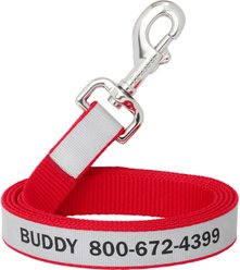 Frisco Solid Polyester Personalized Reflective Dog Leash, Red, Large: 6-ft long, 1-in wide slide 1 of 4