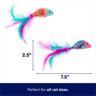 Show full view: Frisco Sparkle Fish Plush Cat Toy with Catnip, 2 count slide 2 of 6